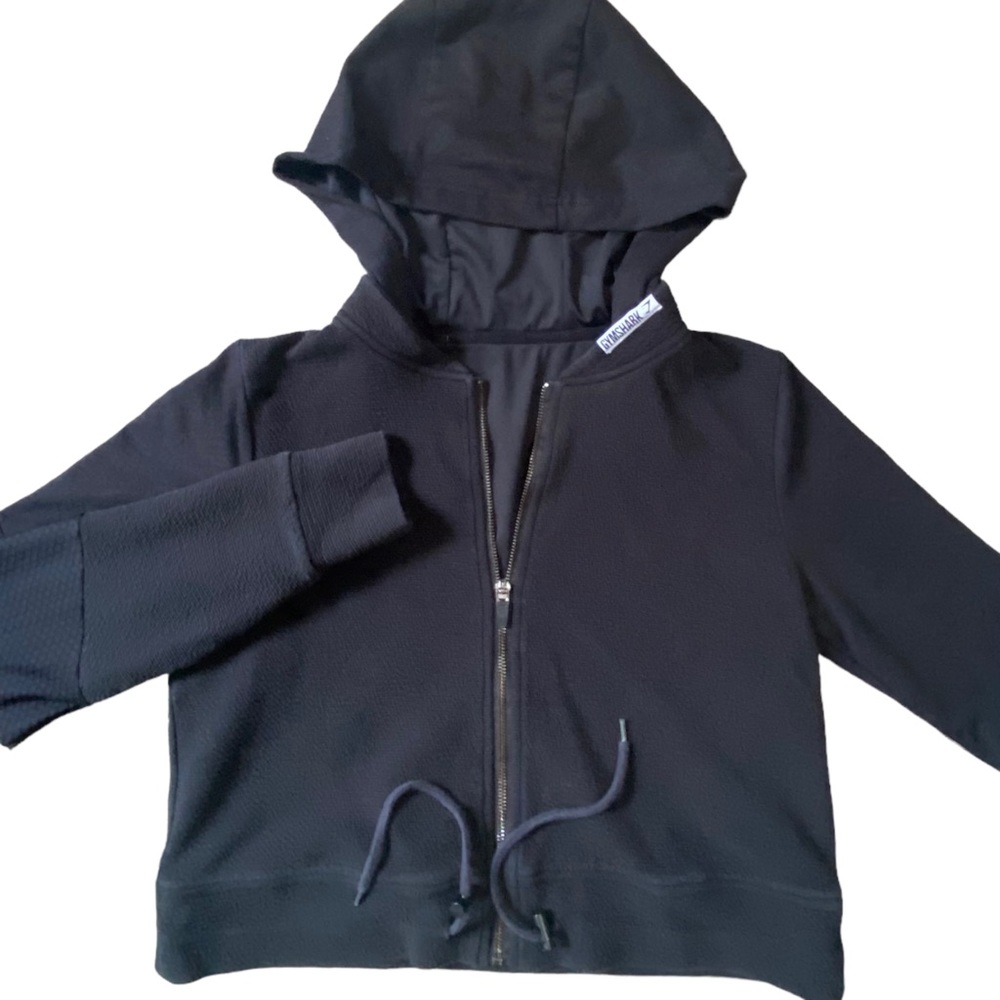 Gymshark Crop Zip Hoodie Black S